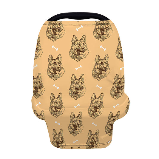 Drawing German Shepherd Pattern Print Baby Seat Cover