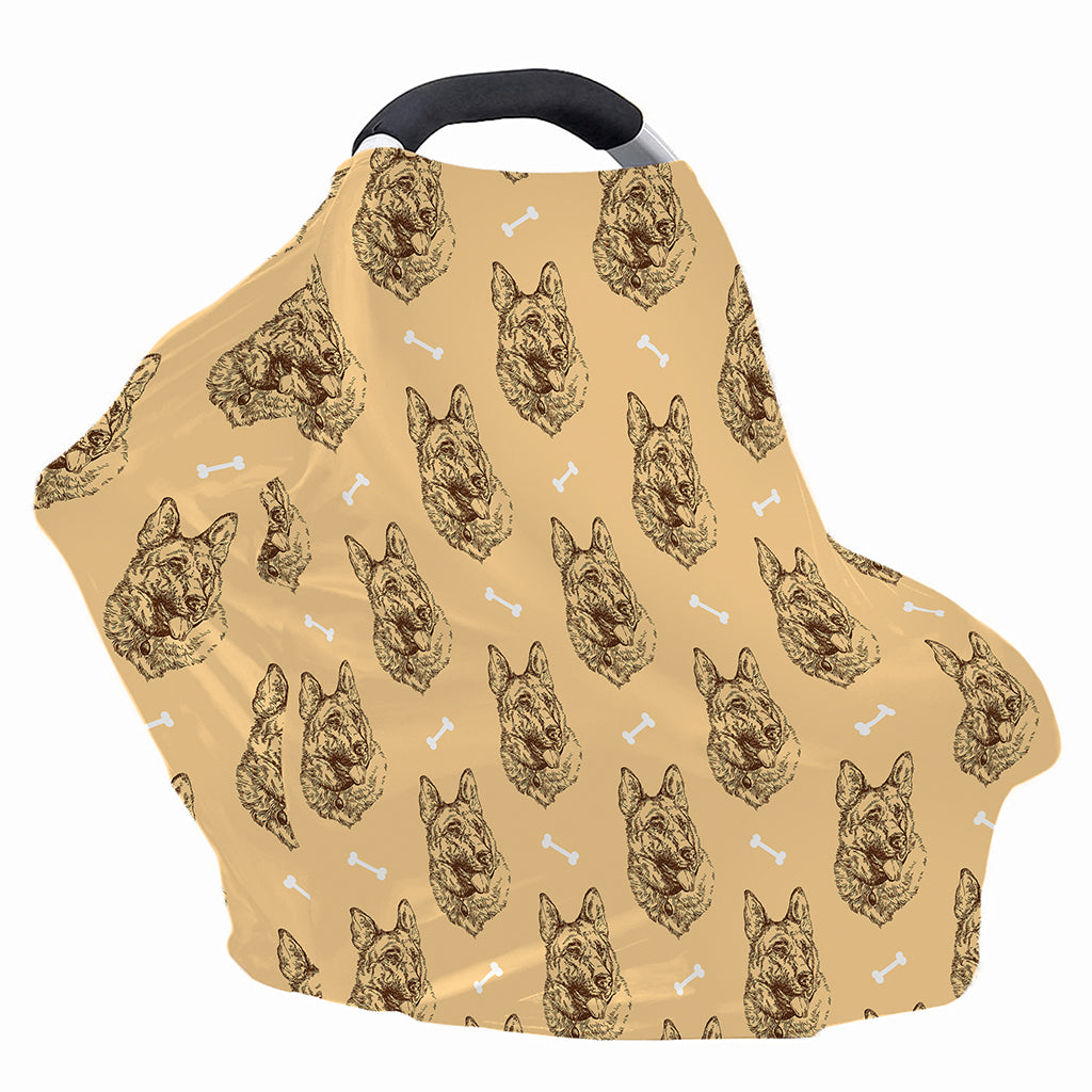 Drawing German Shepherd Pattern Print Baby Seat Cover