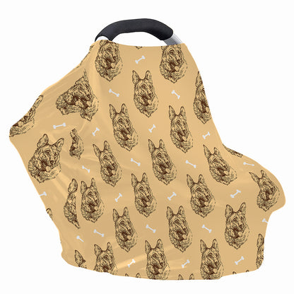 Drawing German Shepherd Pattern Print Baby Seat Cover