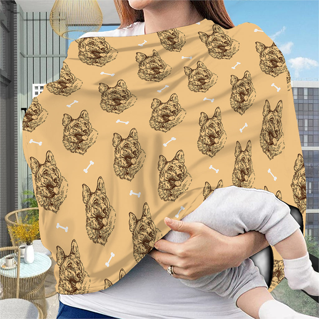 Drawing German Shepherd Pattern Print Baby Seat Cover