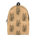 Drawing German Shepherd Pattern Print School Backpack