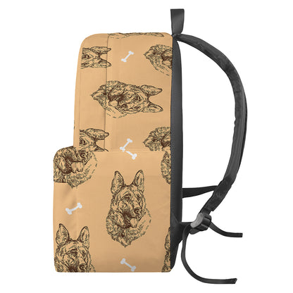 Drawing German Shepherd Pattern Print Backpack