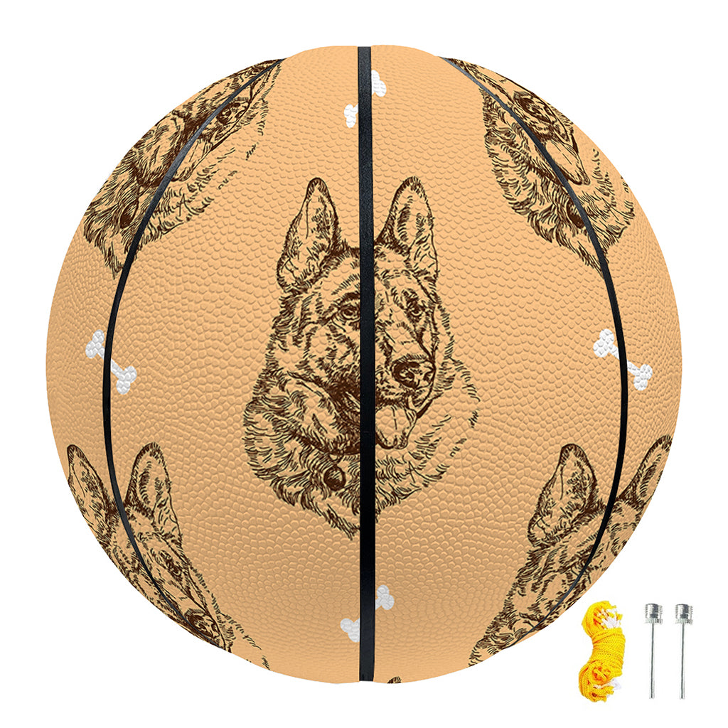 Drawing German Shepherd Pattern Print Basketball