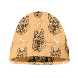 Drawing German Shepherd Pattern Print Beanie