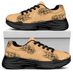 Drawing German Shepherd Pattern Print Black Chunky Shoes