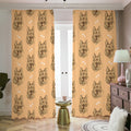 Drawing German Shepherd Pattern Print Dimout Pencil Pleat Curtains
