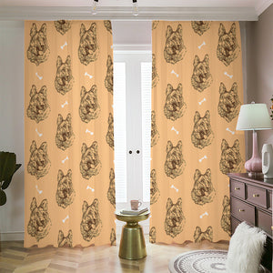 Drawing German Shepherd Pattern Print Blackout Pencil Pleat Curtains