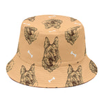 Drawing German Shepherd Pattern Print Bucket Hat