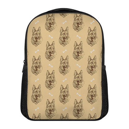 Drawing German Shepherd Pattern Print Casual Backpack