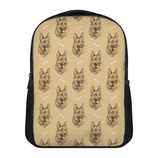 Drawing German Shepherd Pattern Print Casual Backpack