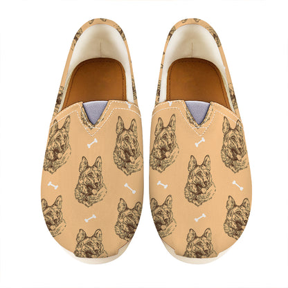 Drawing German Shepherd Pattern Print Casual Shoes