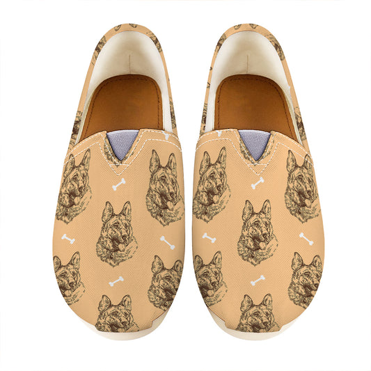 Drawing German Shepherd Pattern Print Casual Shoes