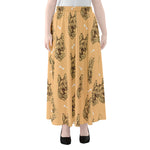 Drawing German Shepherd Pattern Print Chiffon Maxi Skirt