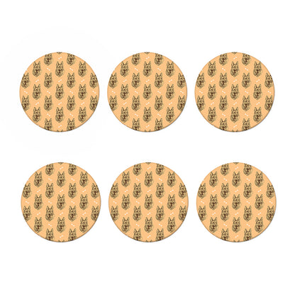 Drawing German Shepherd Pattern Print Coaster Set