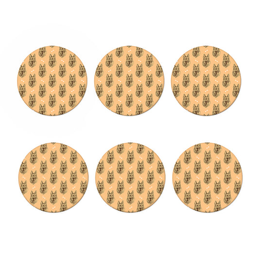 Drawing German Shepherd Pattern Print Coaster Set