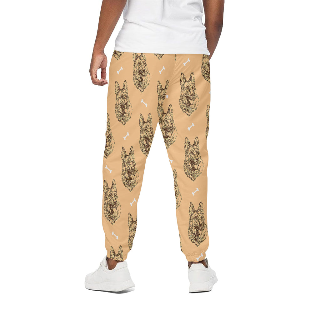 Drawing German Shepherd Pattern Print Cotton Pants