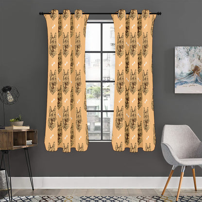 Drawing German Shepherd Pattern Print Curtain
