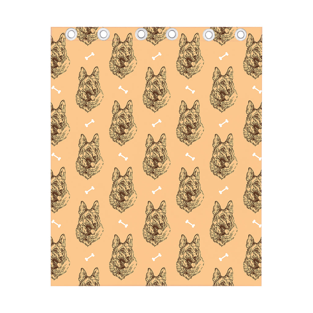 Drawing German Shepherd Pattern Print Curtain