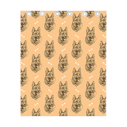 Drawing German Shepherd Pattern Print Curtain