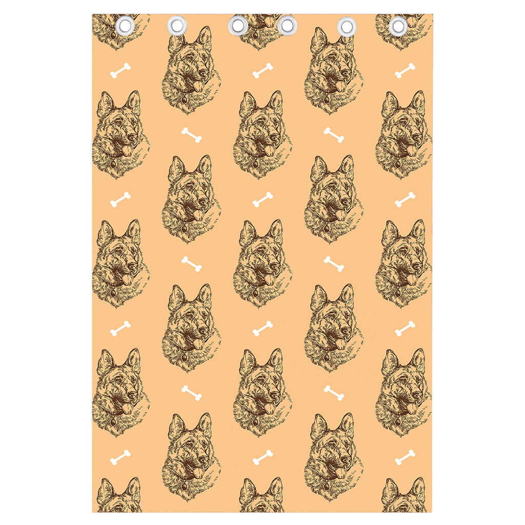 Drawing German Shepherd Pattern Print Curtain