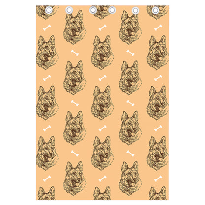 Drawing German Shepherd Pattern Print Curtain