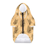 Drawing German Shepherd Pattern Print Dog Zip Up Hoodie
