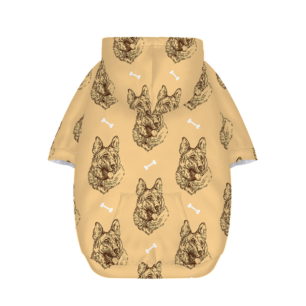 Drawing German Shepherd Pattern Print Dog Zip Up Hoodie
