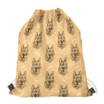 Drawing German Shepherd Pattern Print Drawstring Bag