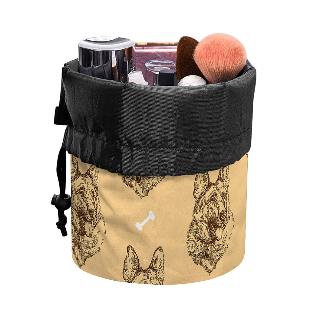 Drawing German Shepherd Pattern Print Drawstring Makeup Bag