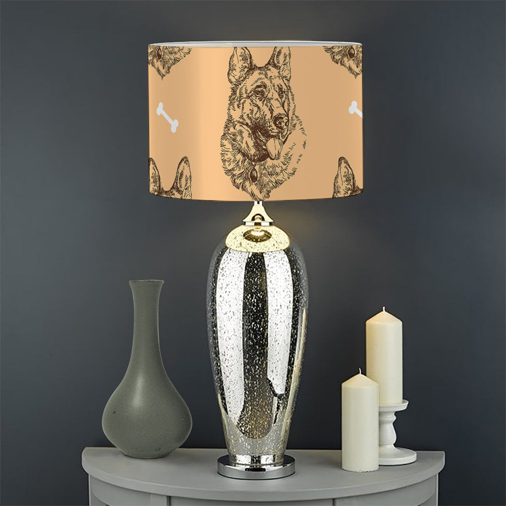 Drawing German Shepherd Pattern Print Drum Lamp Shade