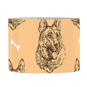 Drawing German Shepherd Pattern Print Drum Lamp Shade