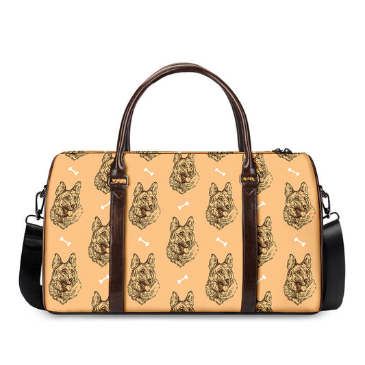 Drawing German Shepherd Pattern Print Duffle Bag