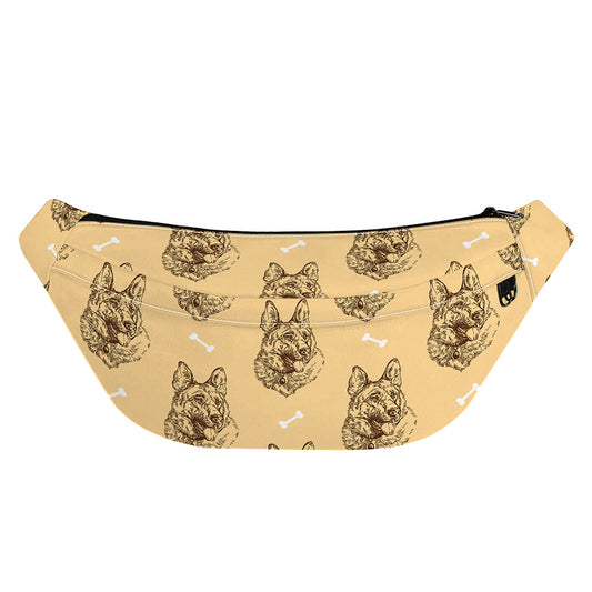 Drawing German Shepherd Pattern Print Fanny Pack