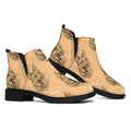 Drawing German Shepherd Pattern Print Flat Ankle Boots