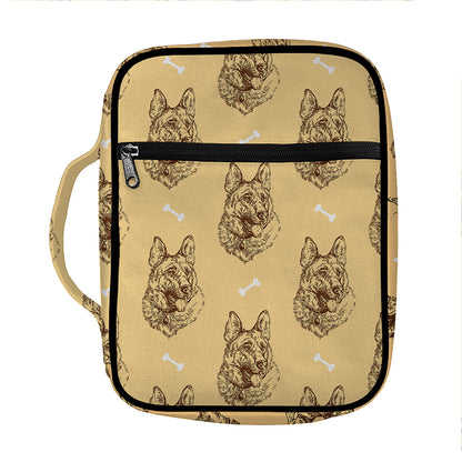 Drawing German Shepherd Pattern Print Front Pocket Bible Bag