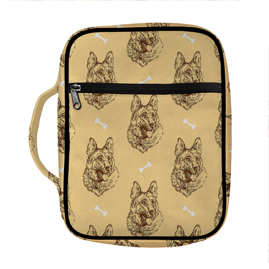 Drawing German Shepherd Pattern Print Front Pocket Bible Bag