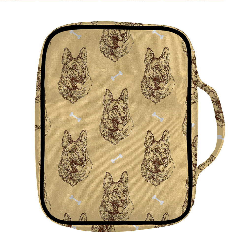 Drawing German Shepherd Pattern Print Front Pocket Bible Bag