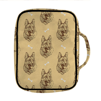 Drawing German Shepherd Pattern Print Front Pocket Bible Bag