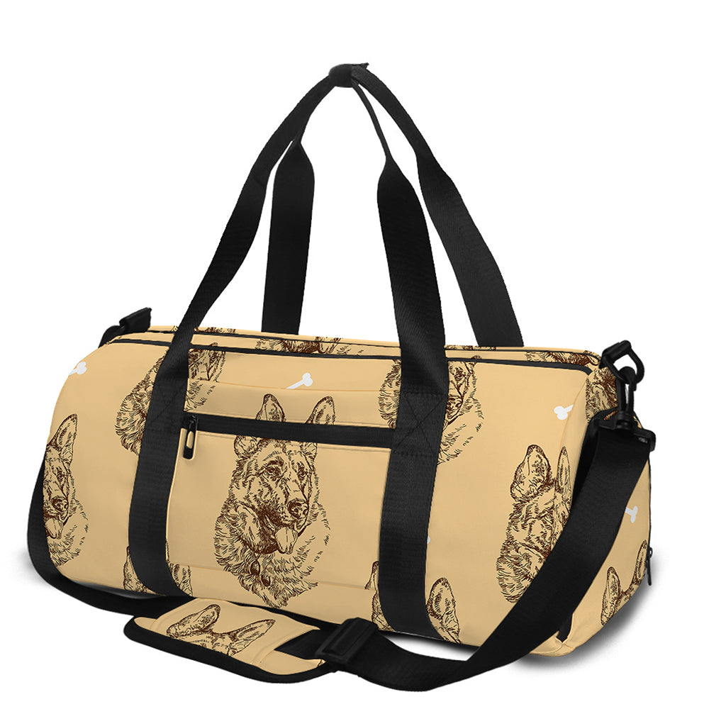 Drawing German Shepherd Pattern Print Gym Bag