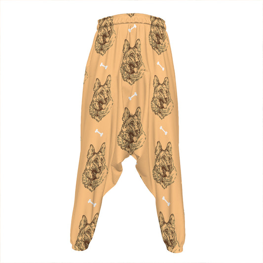 Drawing German Shepherd Pattern Print Hammer Pants