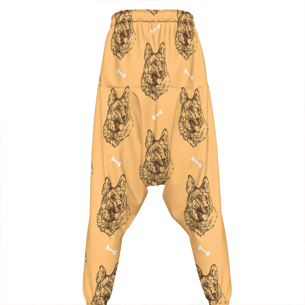 Drawing German Shepherd Pattern Print Hammer Pants