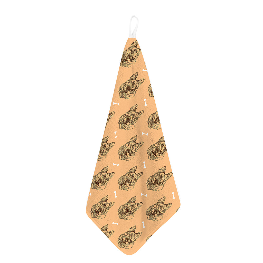Drawing German Shepherd Pattern Print Hand Towel