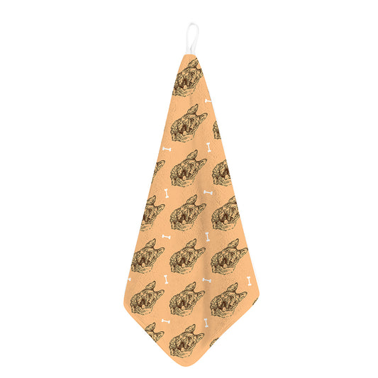 Drawing German Shepherd Pattern Print Hand Towel