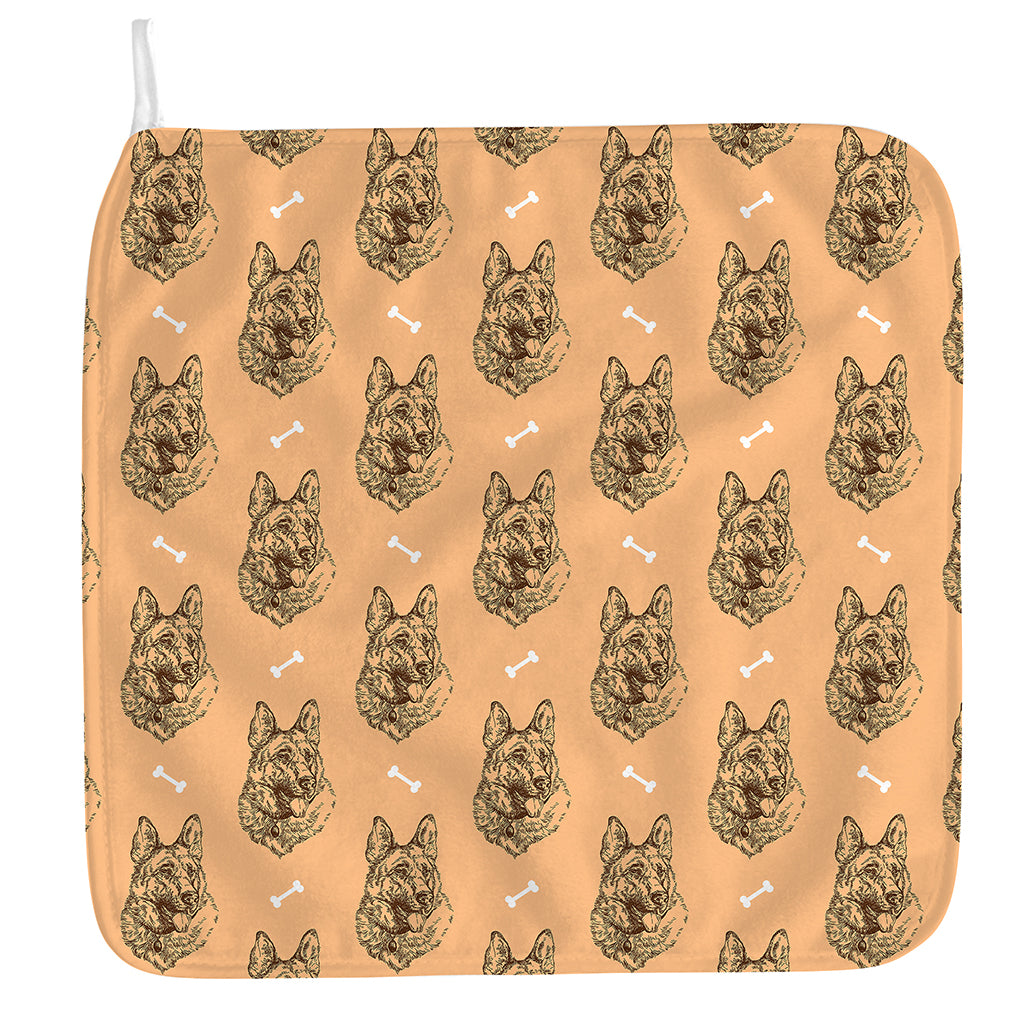 Drawing German Shepherd Pattern Print Hand Towel