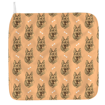 Drawing German Shepherd Pattern Print Hand Towel