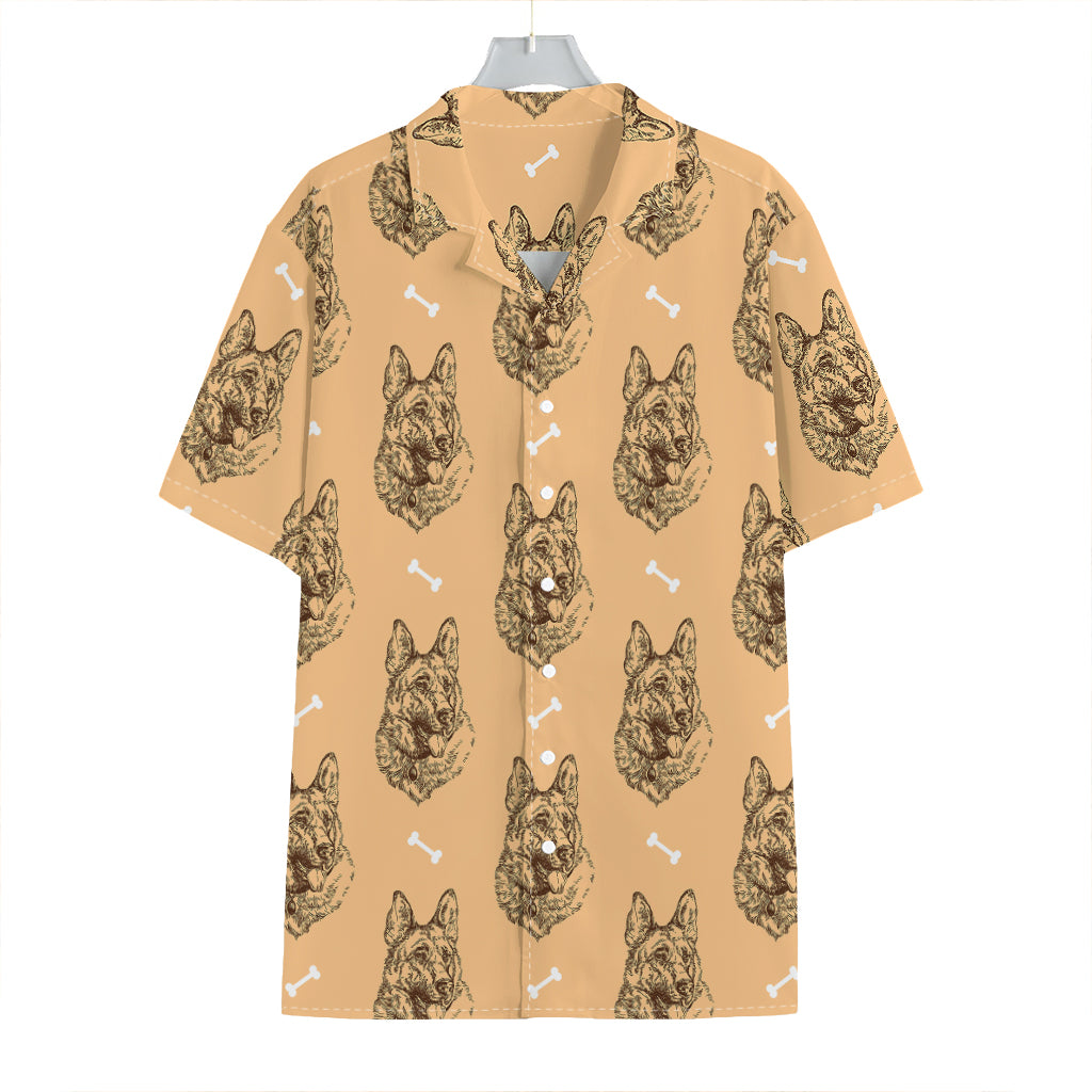 Drawing German Shepherd Pattern Print Hawaiian Shirt