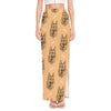 Drawing German Shepherd Pattern Print High Slit Maxi Skirt