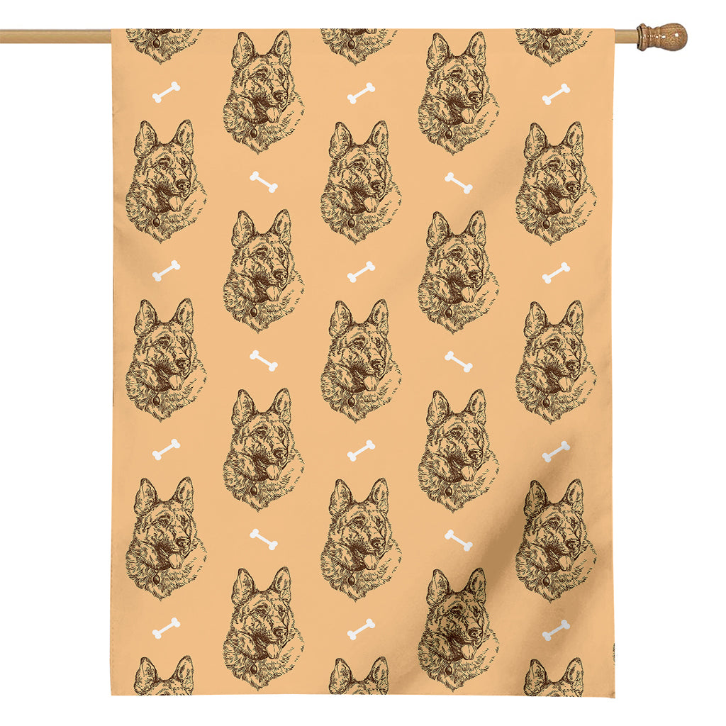 Drawing German Shepherd Pattern Print House Flag