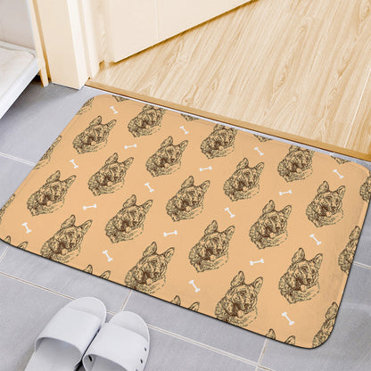 Drawing German Shepherd Pattern Print Indoor Door Mat