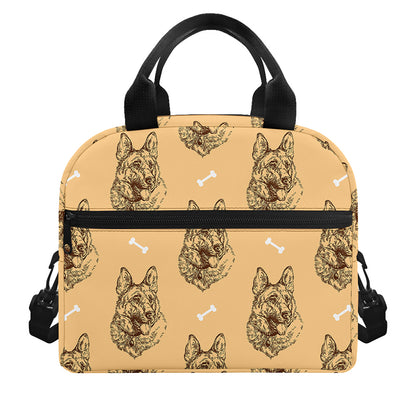Drawing German Shepherd Pattern Print Insulated Lunch Bag